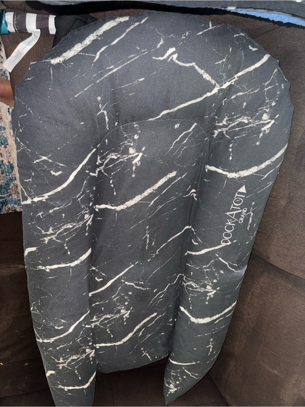 DockATot Grand Lounger Cover - Marble Black/White